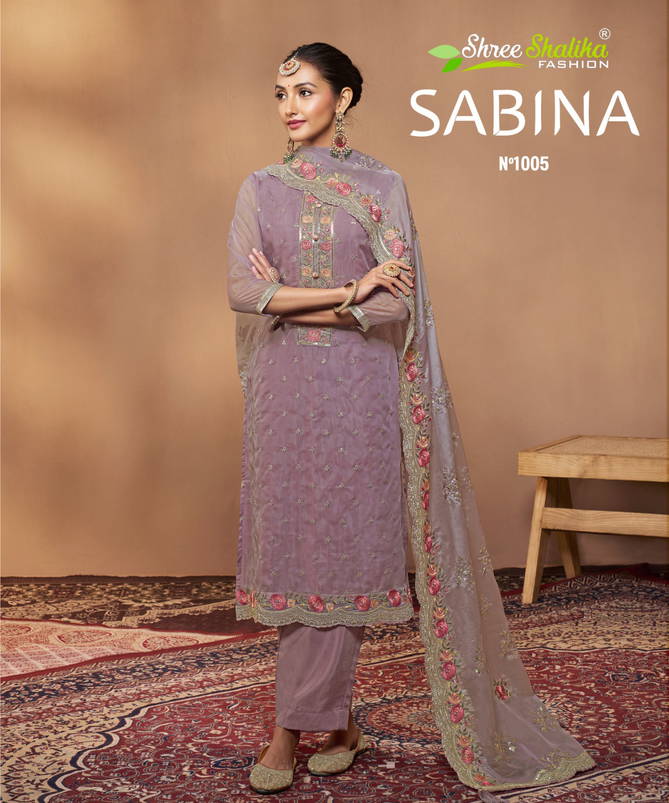 Sabina By Shree Shalika Organza Dress Material Wholesale Shop In Surat